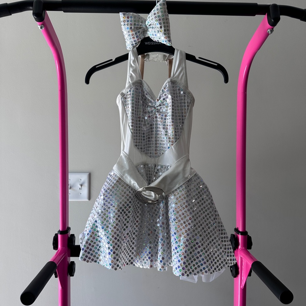 Weissman Silver Sequin Kids Dance Costume